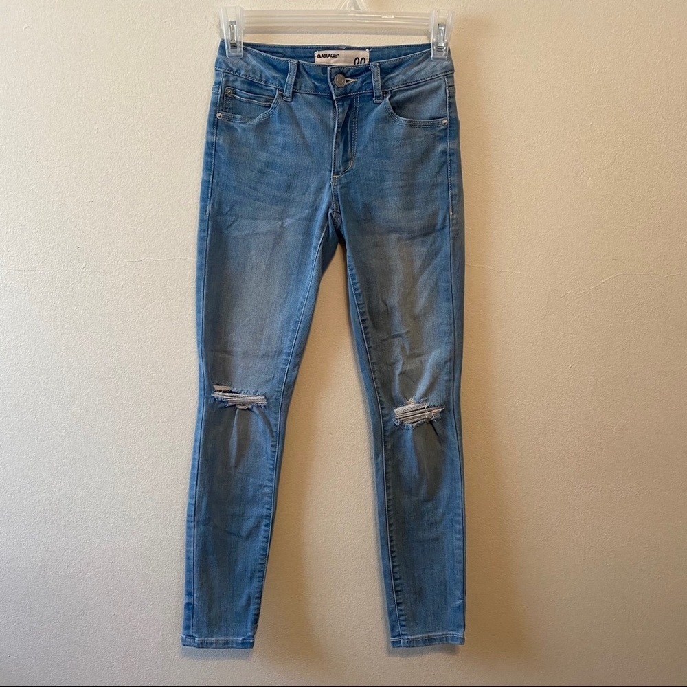 GARAGE Light Blue High Waist Skinny Jeans Size 00